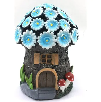 Polyresinová dekorace, Rozkvetlý domeček 11,7cm,1ks