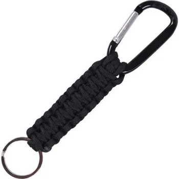 Klíčenka PARACORD s karabinou ČERNÁ