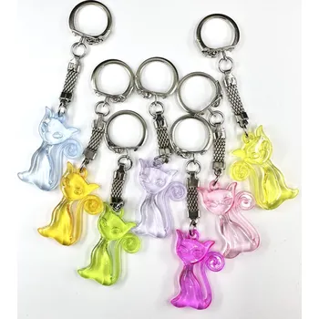 Klíčenka kočka, mix barev, 1 ks