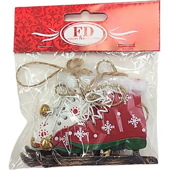 Vánoční dekorace Dekorace, dřevěná, závěsné, BRUSLE, 8x6,7 cm, 4ks/bal.