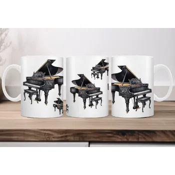 Hrnek 330ml, ČERNÝ KLAVÍR, cena za 1 ks