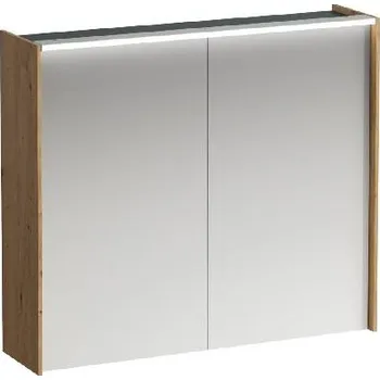 Koupelnový nábytek Laufen Lani - Zrcadlová skříňka s LED osvětlením, 71x82x21 cm, 2 dvířka, dub H4037621122671