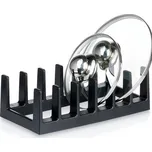 Držák, stojan na pokličky, talíře, víčka - 6 pozic, plastový - černý VILDE 224965890