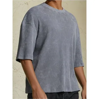 Pánská mikina Sinsay - Mikina s krátkými rukávy - šedá - 5042O-90X - 5042O-90X-XS