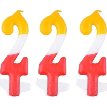 Dortová svíčka ARPEX Svíčka barevná číslo 2, 3 ks