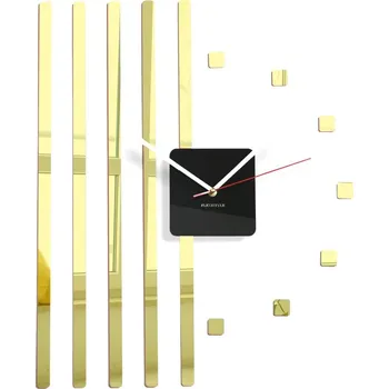 Hodiny Dekorační a designové nalepovací hodiny na zeď zlatá