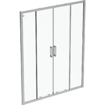 Sprchové dveře Ideal Standard Connect 2 - Posuvné sprchové dveře, čtyřdílné, 150 cm, silver bright/čiré sklo K9281EO