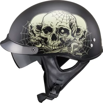 Helma na motorku W-TEC Black Heart Moto přilba Rednut Skulls/Matt Black - XS (53-54)