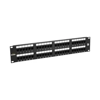 Patch panel Solarix 19\" Patch panel 48 x RJ45 CAT5E UTP 150 MHz černý 2U, SX48-5E-UTP-BK