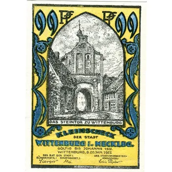 WITTENBURG i. Mecklbg. 99 Pfennig 1922.