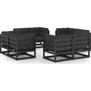 Zahradní sestava Nabytek XL 8dílná zahradní sedací souprava s poduškami masivní borovice 3076338