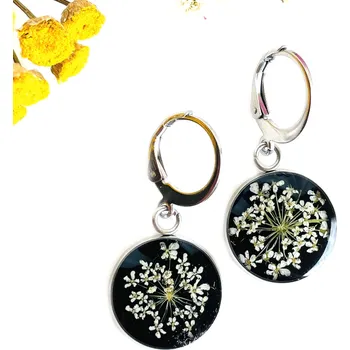 Náušnice Šperk z pravých květin - Náušnice Půlnoční obloha