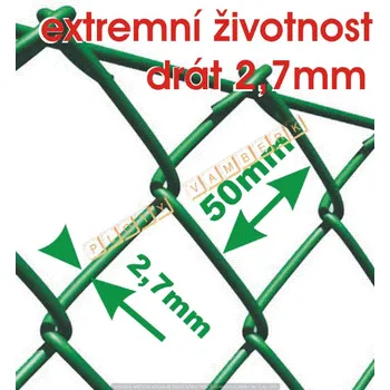 Pletivo Poplastované pletivo 125 cm zelené 2,7 mm