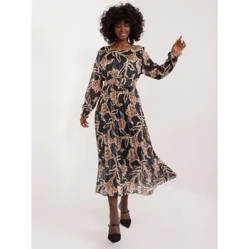 Dámské šaty DHJ SK 13928 šaty.42 černá a béžová jedna velikost