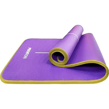 Sport PROIRON Podložka na cvičení NBR, 1830 × 660 × 10 mm - fialová/žlutý lem