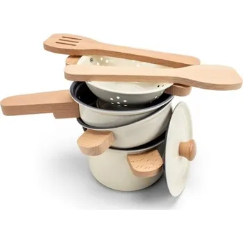 Dětská kuchyňka New Classic Toys Sada dětského kovového nádobí