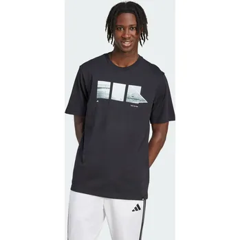 ADIDAS Tričko s grafikou Lens Power Of Three S ČERNÁ