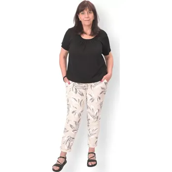 Dámské kalhoty Dámské béžové pružné letní kalhoty D-Style Italská móda K1710