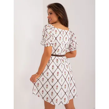 Dámské šaty LK SK 509406 šaty.31 bílo-hnědá L/XL