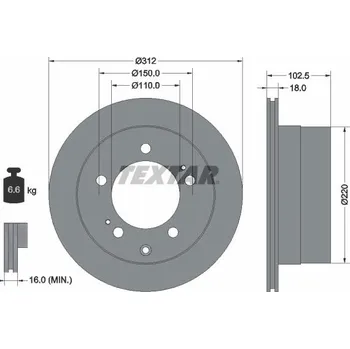 Brzdový kotouč Brzdový kotouč TEXTAR 92249403