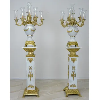 Stojací lampa Zámecké podlahové lampy - mramor - bronz - 218 cm