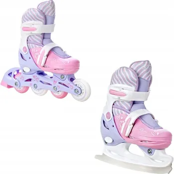 Kolečkové brusle Raven Loret LILA/PINK 2v1 EU 30-33, dámský (se zoubky) + DÁREK