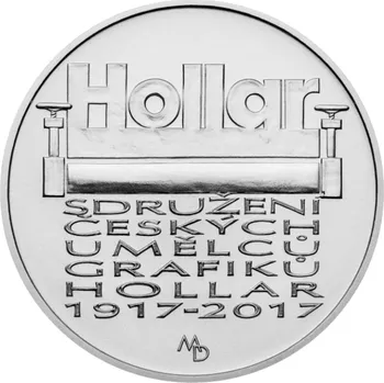 Česká republika. 200 Kč 2017. Založení Sdružení českých umělců grafiků Hollar. Běžná kvalita.