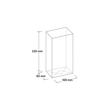 Dárková krabička Celofánové sáčky s hranolovým dnem 100x220x50mm, 50 ks
