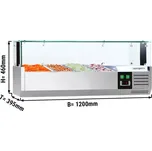 G.Gastro Countertop Display Fridge PREMIUM - with LED Lighting - 1200x395mm - 3x GN 1/3 + 1x GN 1/2