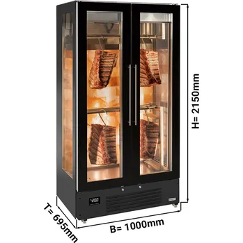 Lednice G.Gastro Skříň na suché zrání masa - 1,0 x 0,69 m - se 2 skleněnými dveřmi
