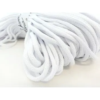 Příze Bavlněná šňůra BERRY 3mm - bílá (Délka šňůry: 100 m)