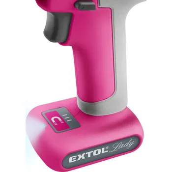 vrtací šroubovák aku, růžový, 12V Li-ion, 1500mAh