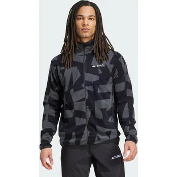 Dámská bunda ADIDAS Bunda Terrex Multi Printed Full-Zip Fleece XL ČERNÁ|ŠEDÁ