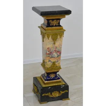 Konzolový stolek Zámecká konzola - podstavec-mramor+bronz+porcelán