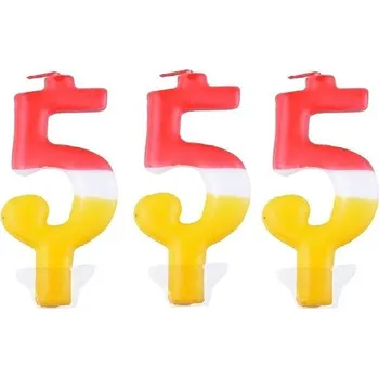 Dortová svíčka ARPEX Svíčka barevná číslo 5, 3 ks