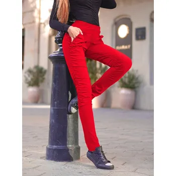 NEYWER Dámské funkční elastické sportovní kalhoty červené EK723 Velikost: S