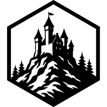 Samolepící dekorace Dřevěná dekorace HRAD - hexagon