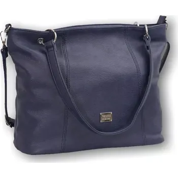 Módní doplněk Dámská velká modrá elegantní kabelka Tessra do ruky i na rameno N1439