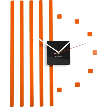 Hodiny Dekorační a designové nalepovací hodiny na zeď Oranžová