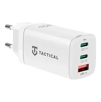 Nabíječka / EU napájecí adaptér TACTICAL Flashbang - USB-A + 2x USB-C - 65W - GaN - bílá