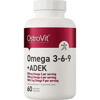 Doplněk stravy OstroVit Omega 3-6-9 + ADEK 60 kapslí