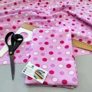 Moraviatex Balíček 1 metr - Finerib Ba/lycra potisk růžové puntíky (0,37kg)