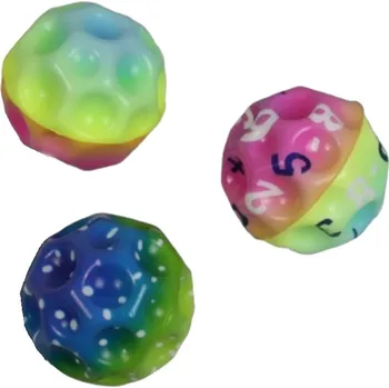 Hračka pro psa PAPILLON Míčky měkké gumové duhový design 6 cm