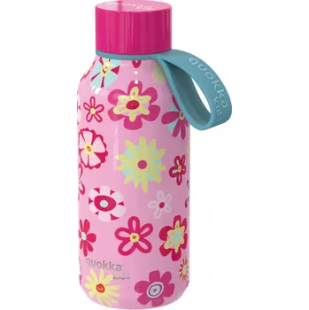 Termoska QUOKKA nerezová termoláhev SOLID KIDS s poutkem FLOWERS 330 ML TERMO