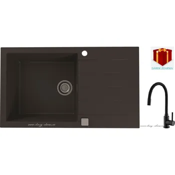 Kuchyňský dřez Alveus SET dřez Cadit 40 + baterie Mintas - MAT/91 black + dárek (příborník, podložka na sušení nádobí nebo tekutý čistič)