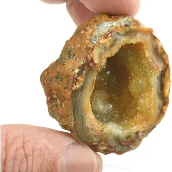 Přírodní kámen Geoda peříčkový achát z Brazílie 32g