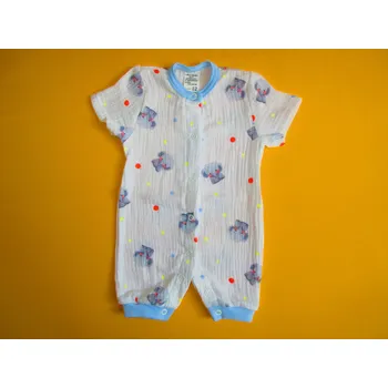 Kojenecký overall Arex, ČR Lehoučký chlapecký kojenecký overal krátký rukáv Barva: bílá+modrá, Velikost: 74