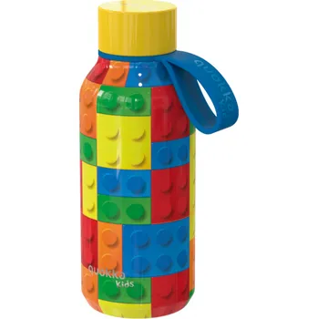 Termoska QUOKKA nerezová termoláhev SOLID KIDS s poutkem COLOR BRICKS 330 ML TERMO