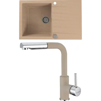 Granitový dřez Set Alveus (dřez Cadit 20 Beige 55 + baterie Siros Beige 55) SETA22202