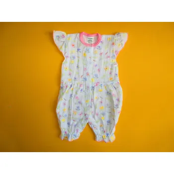 Kojenecký overall Arex, ČR Lehoučký dívčí kojenecký overal krátký rukáv Barva: bílá+růžová, Velikost: 80